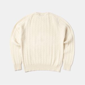 Cable-Knit Crewneck Pullover Ecru